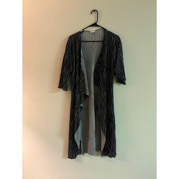 LulaRoe Black Striped Open Front Oversized Cardigan | Size Small - Picture 1 of 4